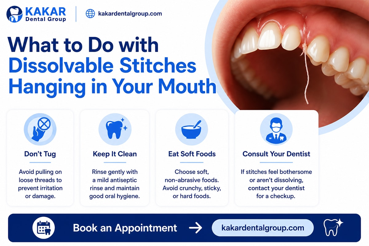 Dissolvable Stitches Hanging in the Mouth